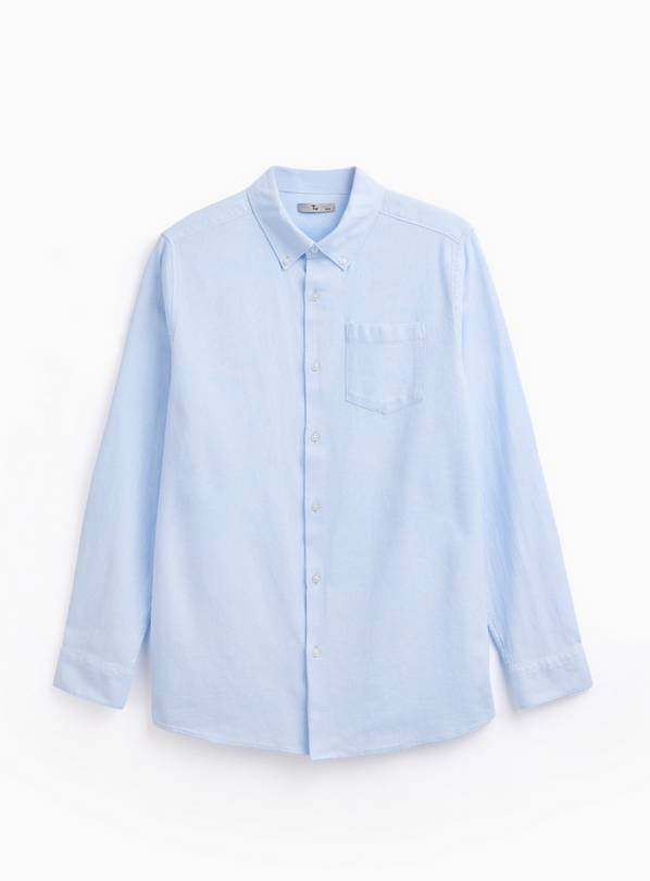 Light Blue Jacquard Texture Regular Fit Long Sleeve Shirt 14.5